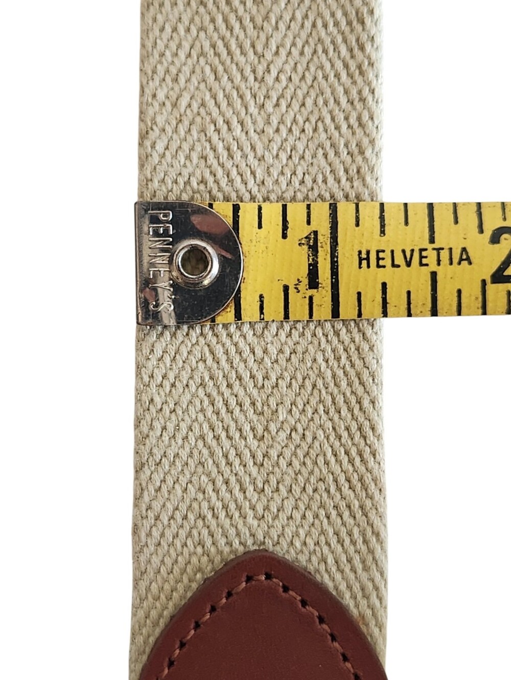 Vtg Coach Surcingle Belt Mens 30 British Tan Natural Canvas Brass Buckle NEW - Picture 12 of 14